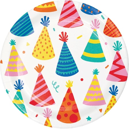 Creative Converting Hats Off Birthday Hats Dessert Plates, 96PK 372502